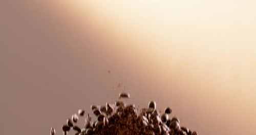 Bio-, Röst- und Explosionsbohnen für die Kaffeeproduktion mit nachhaltigem Granulat im Studio