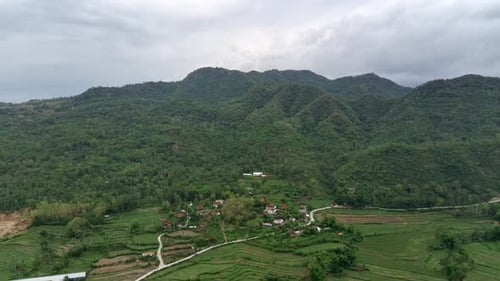 Aerial view of the natural mountain located in Dadapan village, Sedan, Rembang, Central Java.