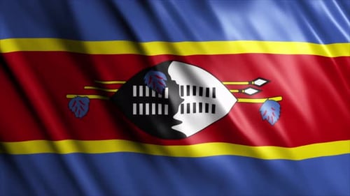 Realistic Waving Eswatini National Flag Loop Animation