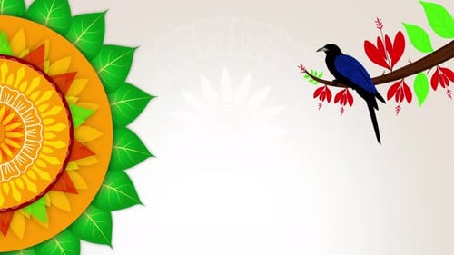 Conception d'un festival culturel mettant en vedette l'oiseau Koha, les feuilles de bétel et le soleil pour le Nouvel An sri lankais