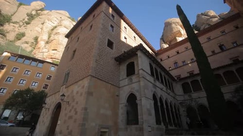 Barcelona Spain Montserrat Monastery Santa Maria De Montserrat