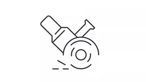 Animated metal grinding line icon