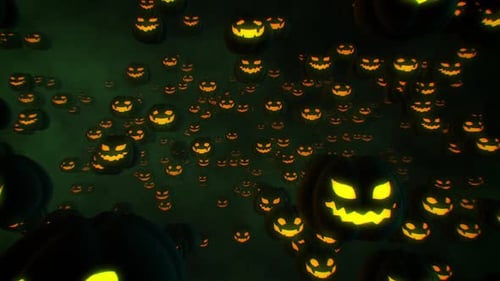 Pumpkin Face Flying Background