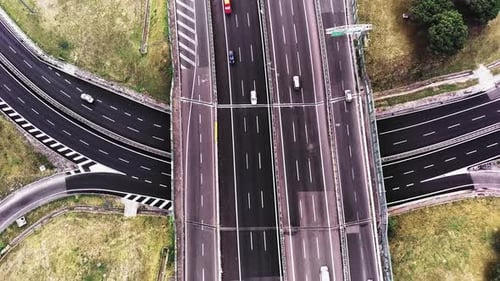 Expressway Top View Top View Over the Highwayexpressway and Motorway