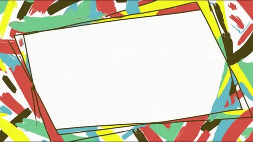 Colorful hand drawn decorative border frame for copy space text overlay seamless loop hand drawn dig