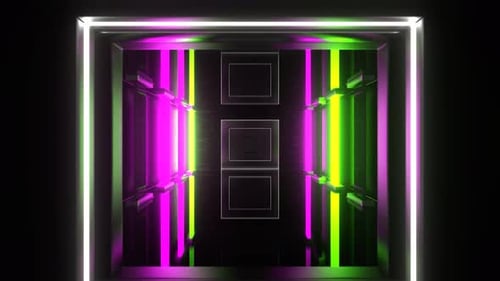 Lime And Pink Fast Flashing Light Strobe Neon Corridor Background Vj Loop In 4K