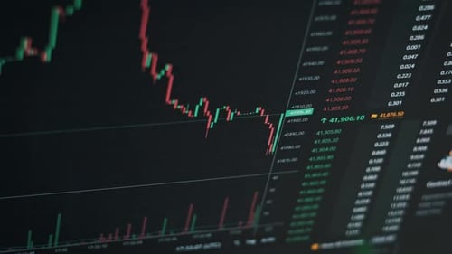 Stock Market Chart on Computer Screen