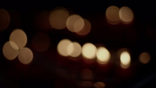 Red And Yellow Colors Of Church Candle Bokeh 04