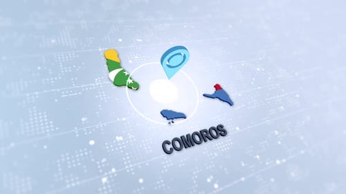 Comoros Islands Map Location Pinpoint Animation