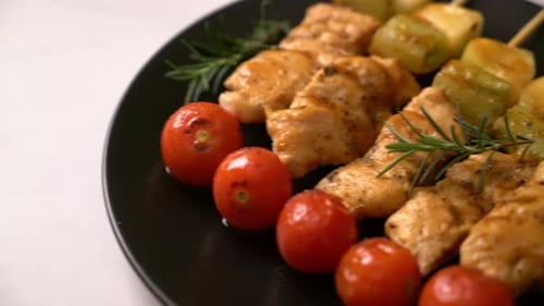 Grilled Chicken Skewers with Pineapple and Tomatoes
