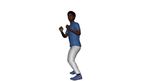 3D Animated Man Standing in Boxing Stance