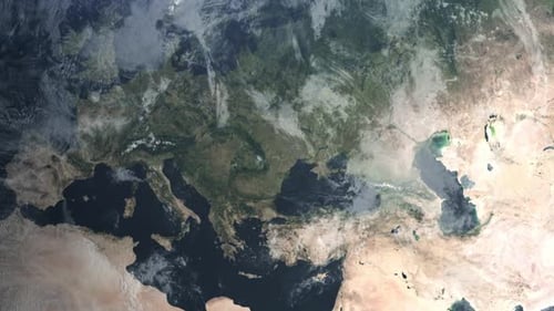 Animated Earth Globe Zoom to Moldova Country Map and Flag