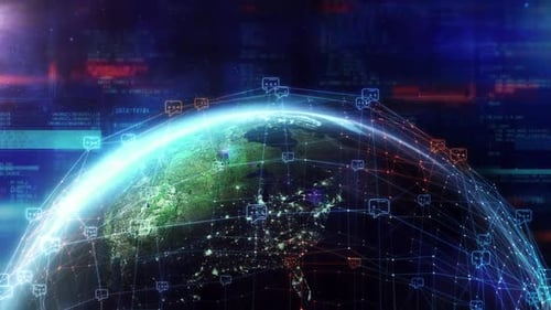 Global Digital Network Connecting World Data Stream Background