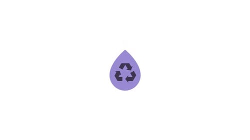Animated Recycling Symbol in Water Drop Flat Design