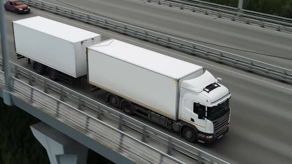 Long Distance Truck Freight Drive Highway Road Big Lorry Move Cargo ...