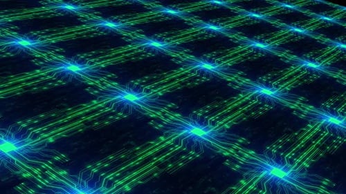 Abstract Digital Circuit Board Grid Technology Loop Background