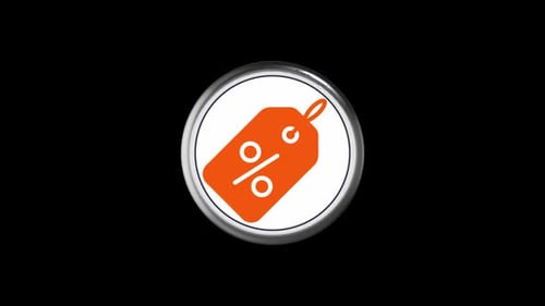 Bouncing 3D Discount Tag Icon Button Animation
