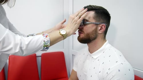 Man Having Vision Checked at the Doctor's Office