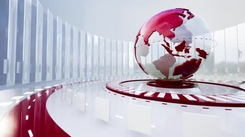 Globaler Nachrichtenstudio-Hintergrund 4k