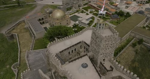 Restored Medieval Fortress Of Rabath Castle In Samtskhe-Javakheti Region, Southern Georgia. Aerial P