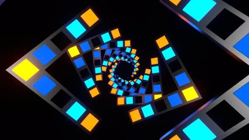 Orange And Blue Slow Strobe Spiral Tunnel Background Vj Loop In 4K