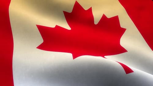Realistic Waving Canadian Flag Loop Background