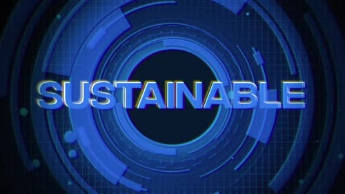 Futuristic Digital HUD Word Reveal for Sustainable Technology