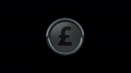 Rotating 3D Pound Sterling Currency Symbol
