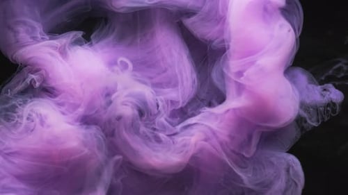 Swirling Purple Ink Cloud in Water