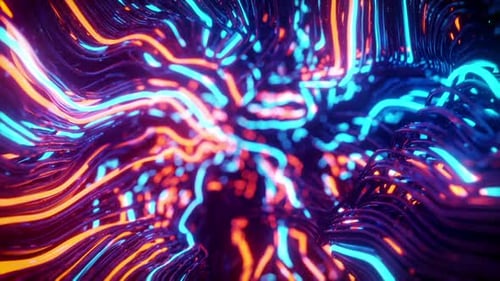 Glühende 3D-Fäden