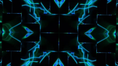 Fluid Neon Glowing Lines Kaleidoscope Abstract Background