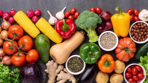 Colorful Fresh Vegetable and Food Still Life