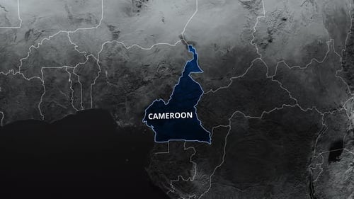 Cameroon Map Highlight Animation for Geographic Presentations
