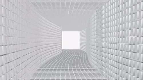 White Square Tunnel of Cubes Loop Animation Background