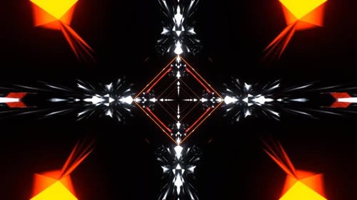 Orange And White Electric Neon Light Diamond Portal Background Vj Loop In 4K