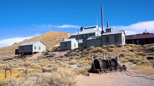 A scenic shot of a ghost town, Bodie mine, the wild Wild West.