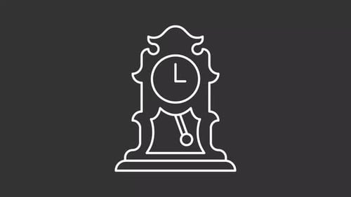 Animated vintage pendulum white icon