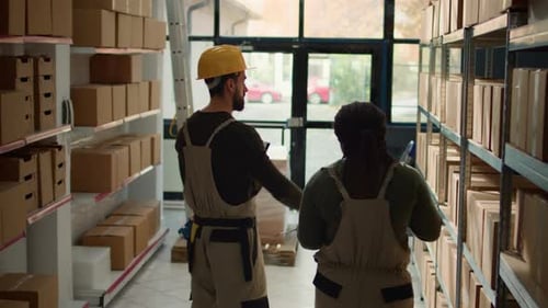 Warehouse Employee Scanning Items