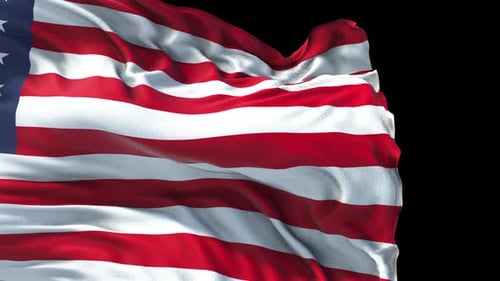 Waving American Flag Reveal Transition