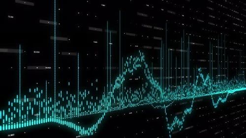 Stock market Digital animation of Stock market prices changing Growing line chart graph background