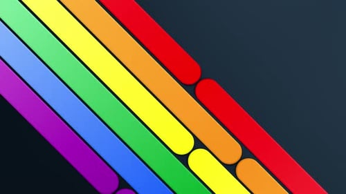 LGBTQ Pride Month Colorful Rainbow Lines Abstract Background Loop