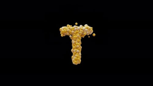 Animated Corn Kernels Forming Letter T