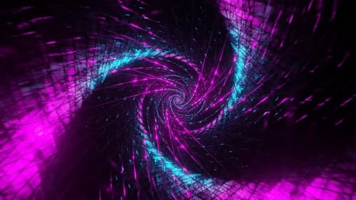 Cyan And Pink Spiral Net Tunnel Background Vj Loop In 4K