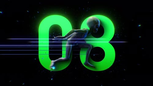 Alien Green Countdown Nummer 08