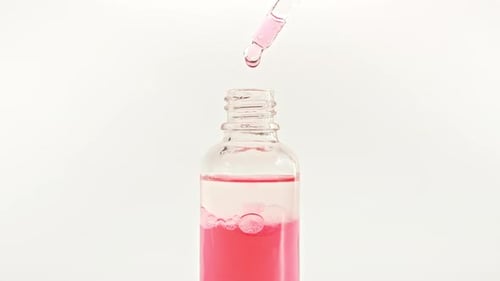Cosmetic Bottle with Pipette on White Background Cosmetic Spa Medical Skin Care Advertising of a