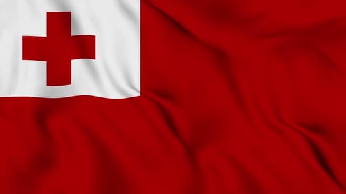 Tonga National Flag Seamless Waving Loop Animation