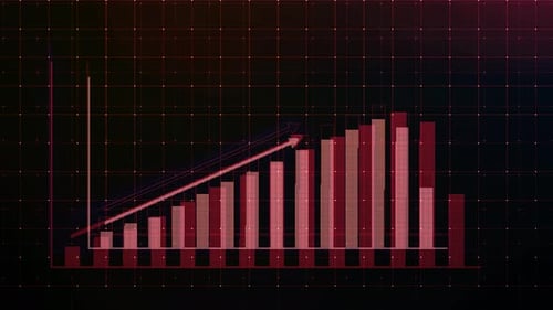 Business Increase Graph Animation Red