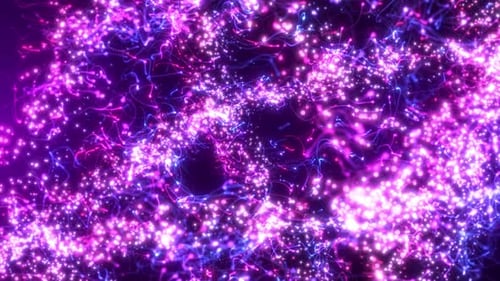 Vibrant Glowing Abstract Particle Stream Background