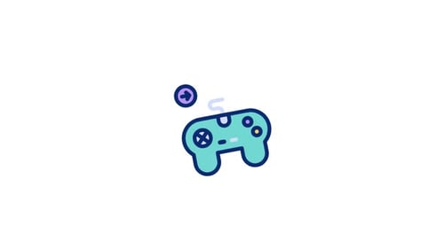 Animated Game Controller Icon for Gaming Concepts