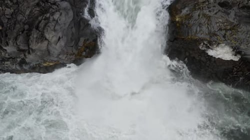 Powerful cascading river